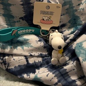 Peanuts Snoopy and Woodstock Keychain - White and Yellow